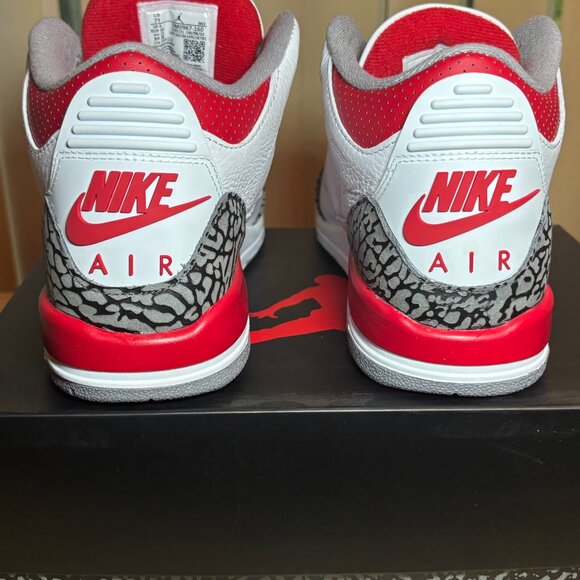 Jordan Retro 3 Fire Red GS 7 / Women’s 9 – Like New with Box - Picture 4 of 5